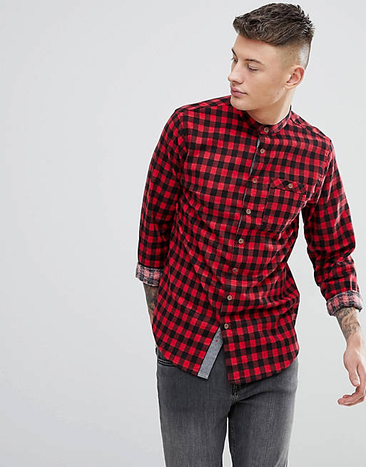 Mens Long Sleeved Brushed Check Shirt by Brave Soul 
