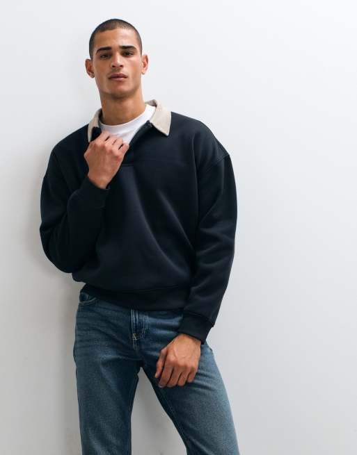 Brave Soul long sleeve henley t-shirt in navy and sand, 2 of 5