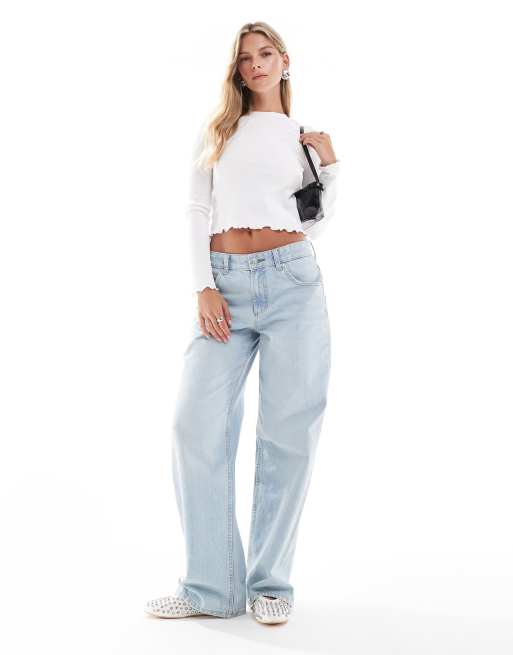 Brave Soul long sleeve lettuce hem top in white, 3 of 4