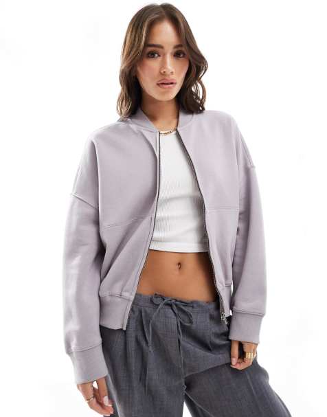 Brave Soul long sleeve zip front track jacket in mauve - view 1