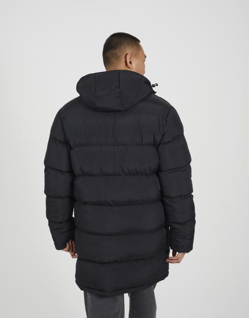 Brave Soul Longline hooded padded jacket in black, 3 of 4