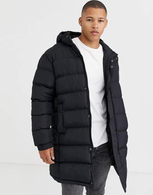 Brave soul longline padded sales puffer jacket