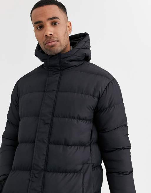 Brave soul longline store padded puffer jacket