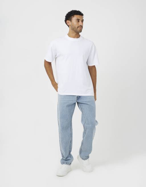 Brave Soul Loose fit acid wash denim jeans in light blue, 3 of 4