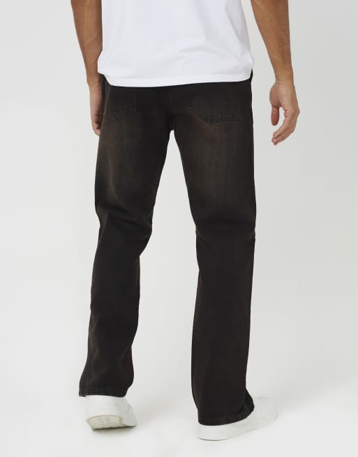 Brave Soul Loose fit denim jeans with split hem in brown, 2 of 4