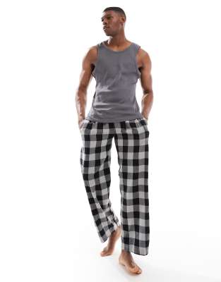 Brave Soul Brave Soul lounge pyjama bottoms in grey check