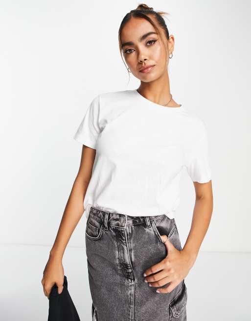 Brave Soul madelyn basic t-shirt in white