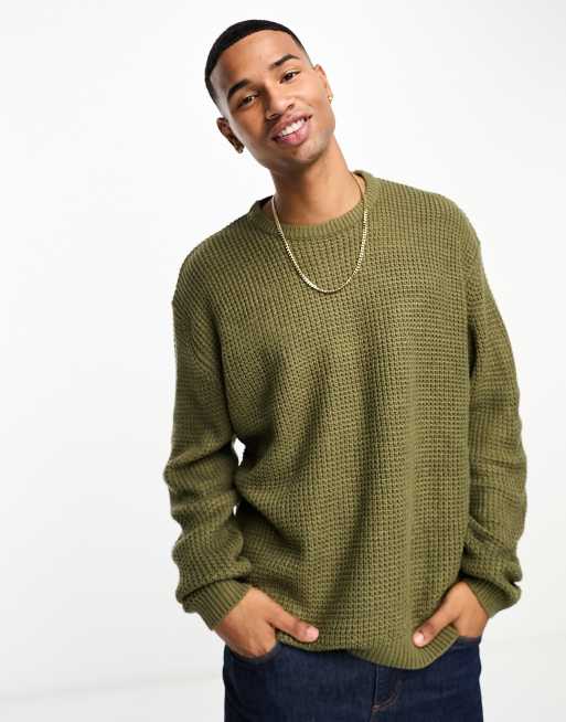 Brave Soul - Maglione con spalle scese verde edera