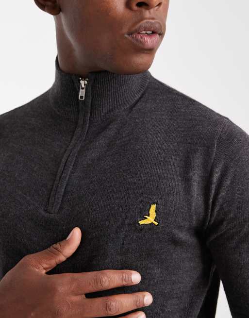 Brave Soul - Maglione con zip corta grigio antracite, 3 di 5