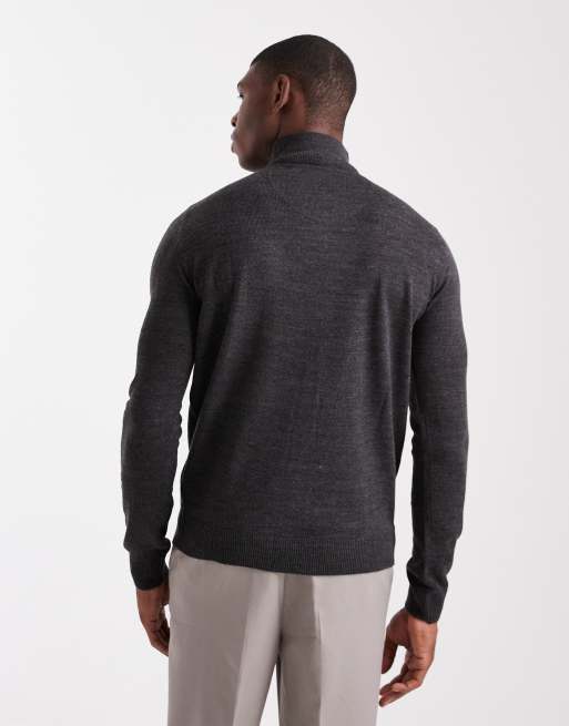 Brave Soul - Maglione con zip corta grigio antracite, 5 di 5