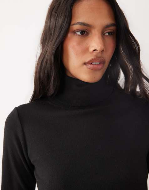 Brave Soul maglione dolcevita super morbido nero - view 1
