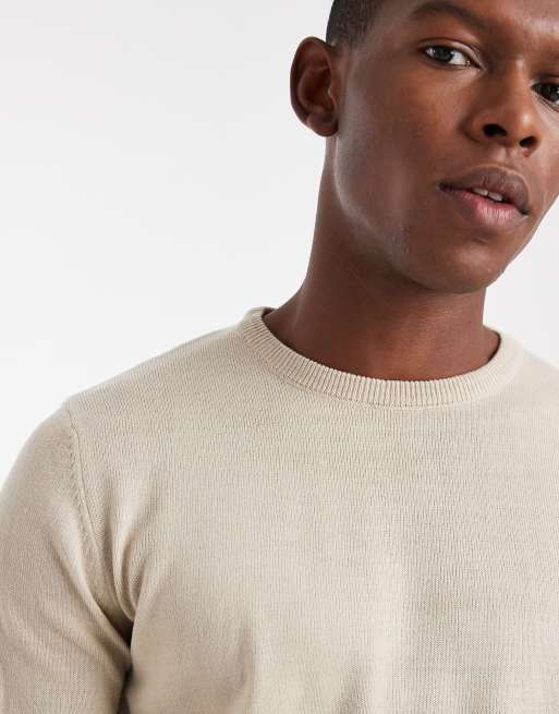 Brave Soul - Maglione girocollo color sabbia, 5 di 5