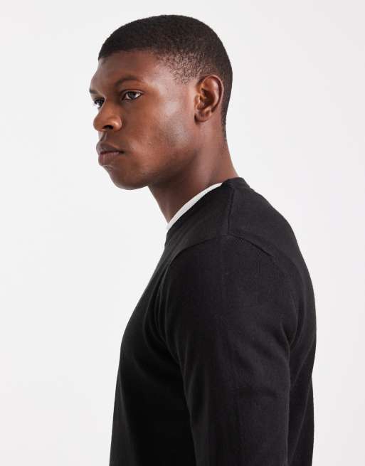 Brave Soul - Maglione girocollo nero lavorato, 4 di 5