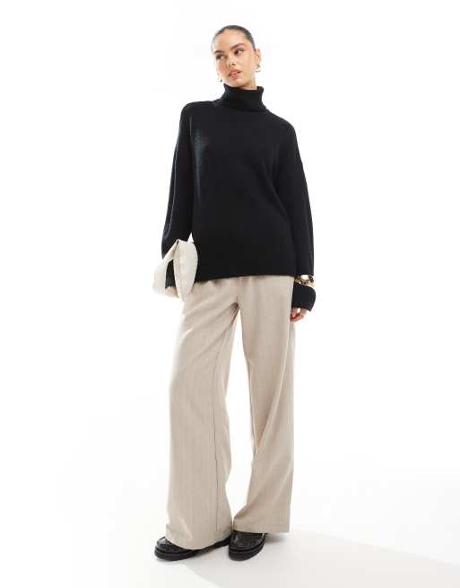 Brave Soul - Maglione lavorato con collo alto nero