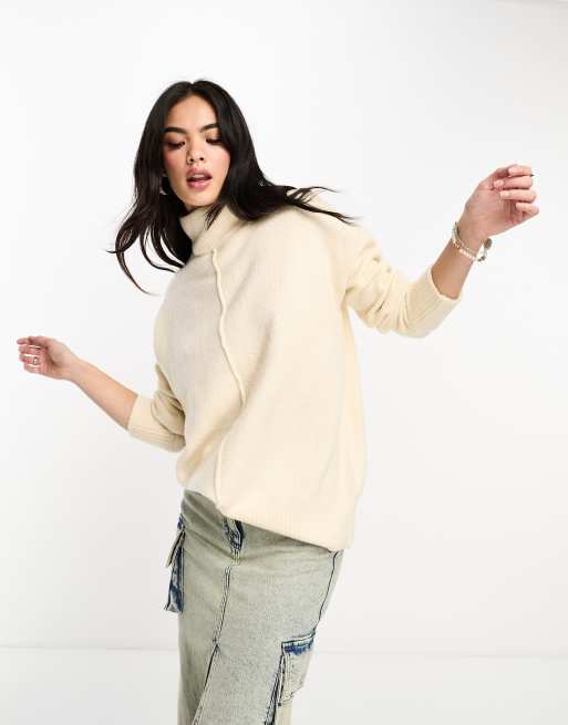 Brave Soul - Maglione lavorato soffice color crema