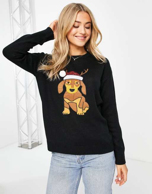 Brave Soul - Maglione natalizio con cane, 3 di 4