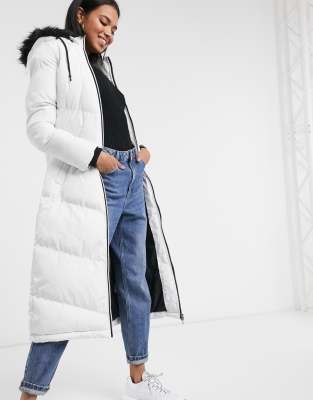 brave soul padded parka with faux fur trim hood