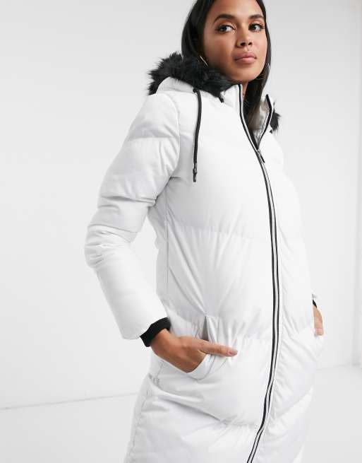 Brave Soul marcella padded parka jacket with faux fur trim hood