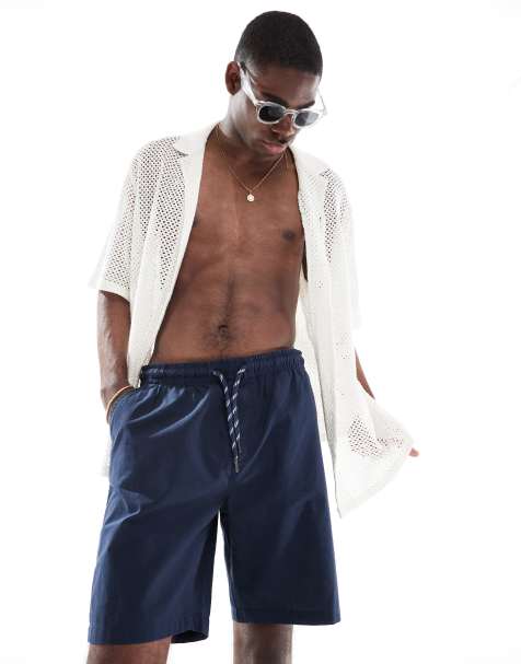 Brave Soul – Marinblå shorts med elastisk midja - view 1