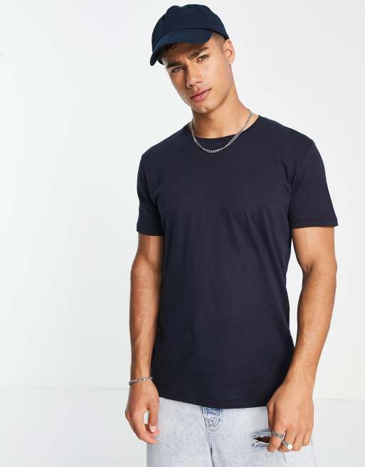 Brave Soul – Marinblå t-shirt med rund halsringning