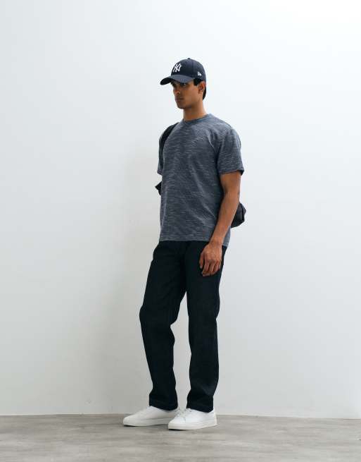 Brave Soul - Marineblå oversized T-shirt med høj hals, 3 af 5