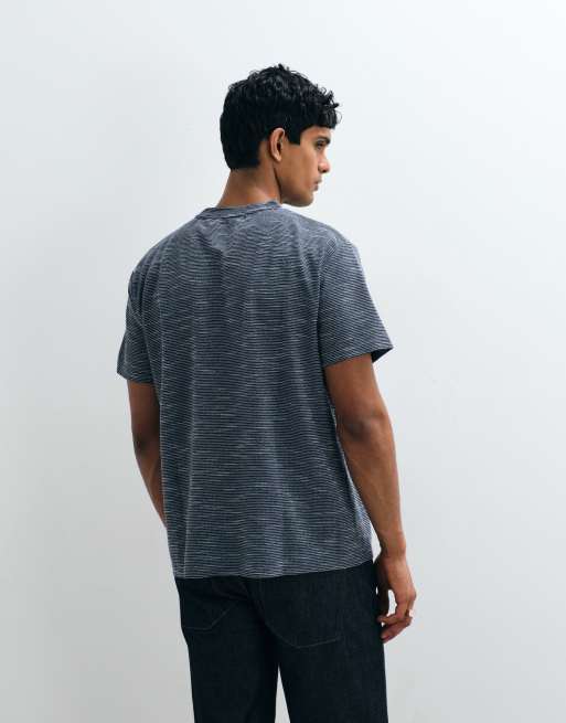 Brave Soul - Marineblå oversized T-shirt med høj hals, 4 af 5