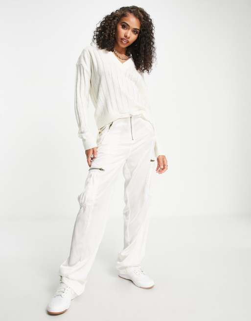 Brave Soul Martha ribbed v neck jumper in cream, 2 of 4