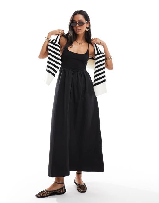 Brave Soul - Maxi jurk met bandjes in zwart