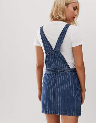 pinstripe dungaree dress