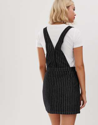 pinstripe dungaree dress