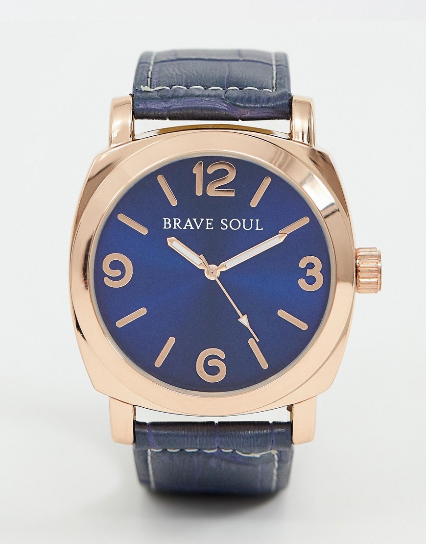 Brave Soul mens watch with navy strap and dial-Blue
