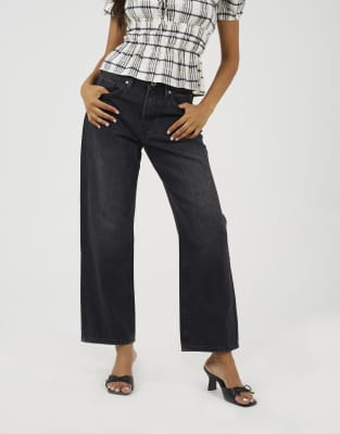 Brave Soul Mid rise slim leg jeans in black
