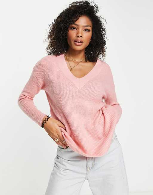 Brave Soul - Minky - Trui met V-hals in roze