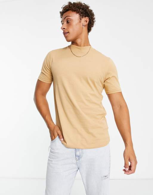 MOCK NECK SHIRT - Beige