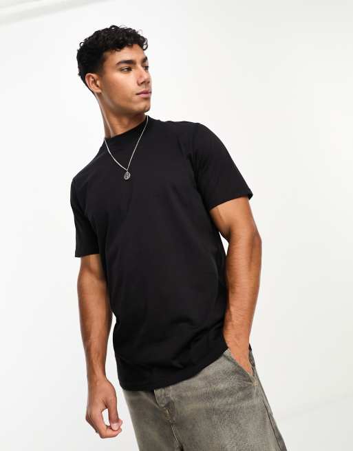 Brave Soul mock neck t-shirt in black | ASOS