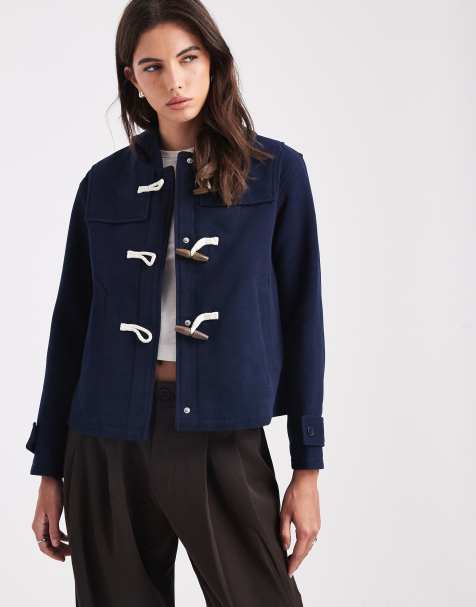 Brave Soul - Montgomery corto in lana sintetica blu navy con cappuccio - view 1