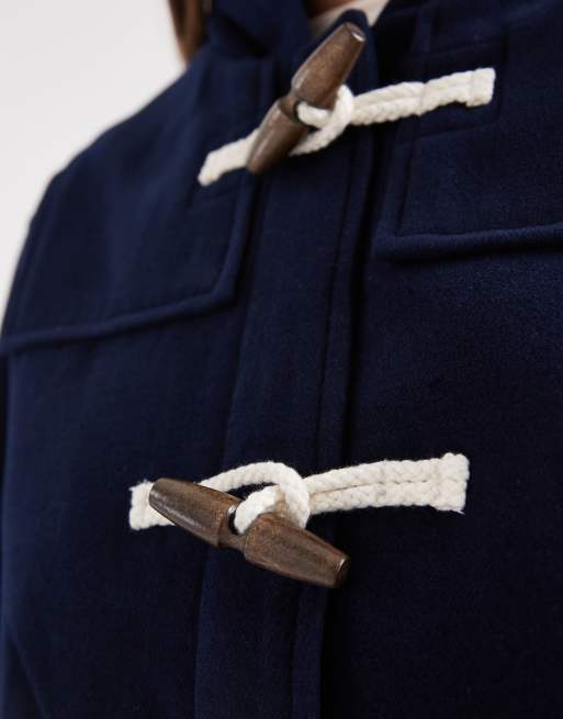 Brave Soul - Montgomery corto in lana sintetica blu navy con cappuccio, 3 di 4