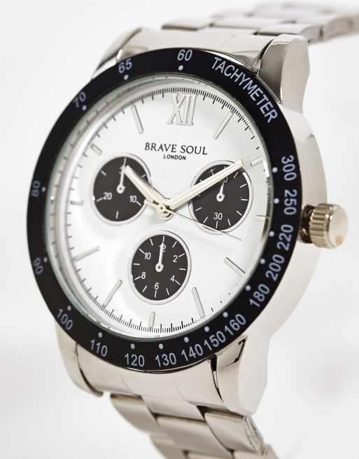 Brave Soul - Montre à bracelet épais avec plusieurs cadrans - Argenté