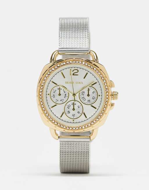 Brave Soul - Montre bicolore à cadrans multiples - Argenté et or rose