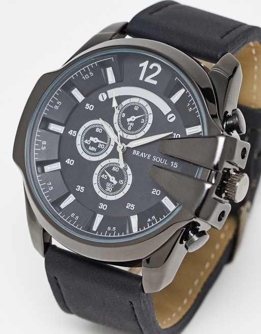 Brave Soul - Montre de grand format à cadran multiple - Noir