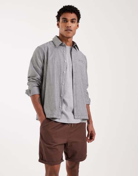 Brave Soul – Mörkbruna chinoshorts i dra på-modell - view 1