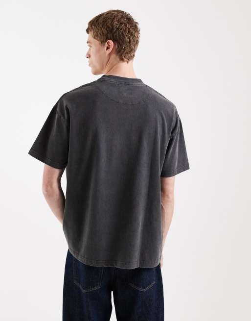 Brave Soul – Mörkgrå, stentvättad t-shirt i oversize, 240 gsm, 3 av 5