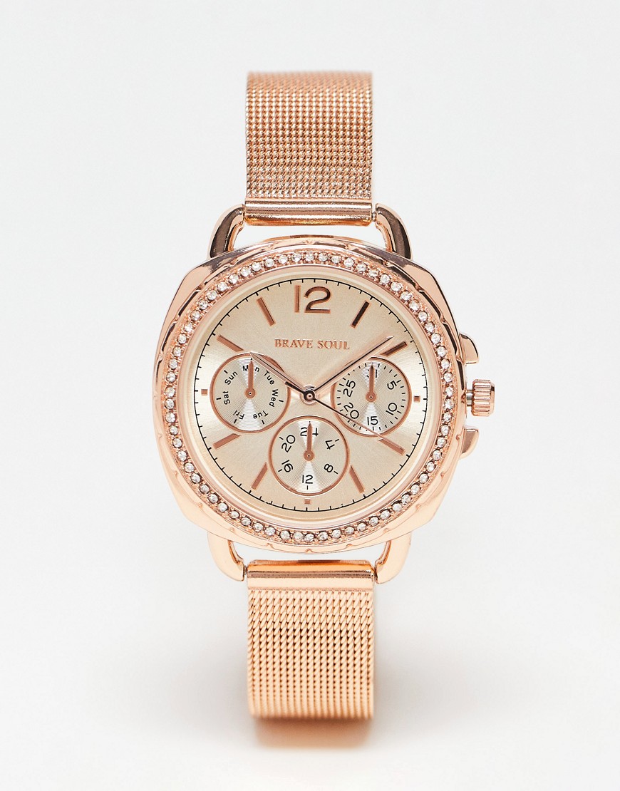 Brave Soul multi-dial watch in rose gold