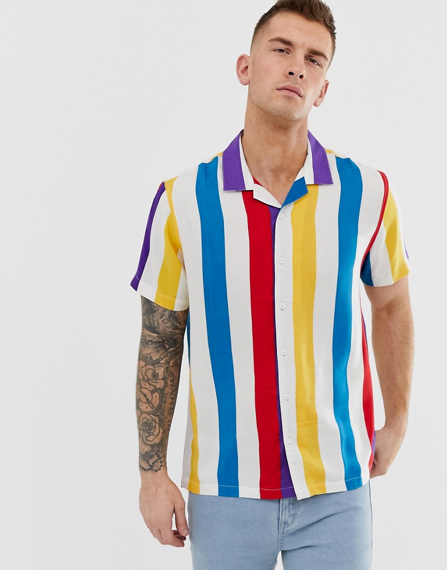 Brave Soul multi stripe shirt