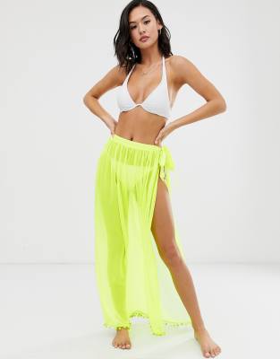 Brave Soul Brave Soul neon yellow beach skirt
