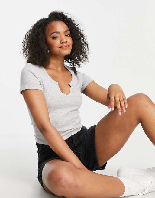 Brave Soul - Nija - T-shirt met inkeping bij de hals
