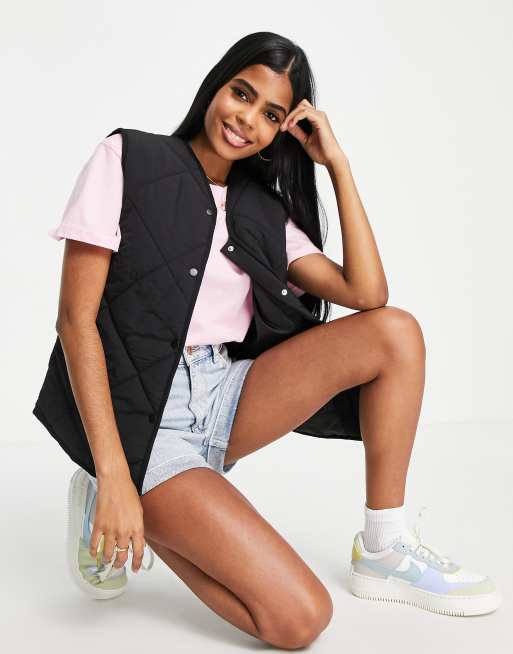 Brave Soul - Nutland - Sort vest med diamantformet vattering
