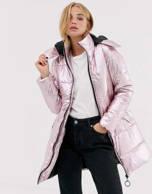 Brave Soul odessa metallic parka jacket | ASOS