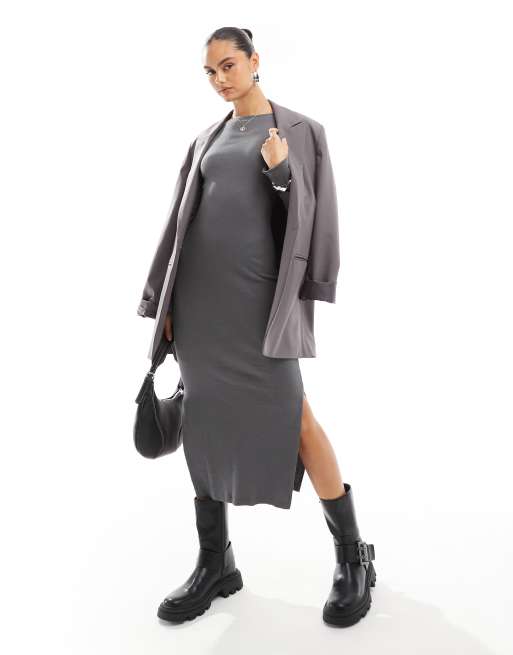 Brave Soul off the shoulder dress in grey, 2 of 4