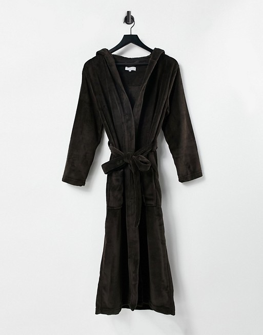 Brave Soul Olivia soft robe in dark brown